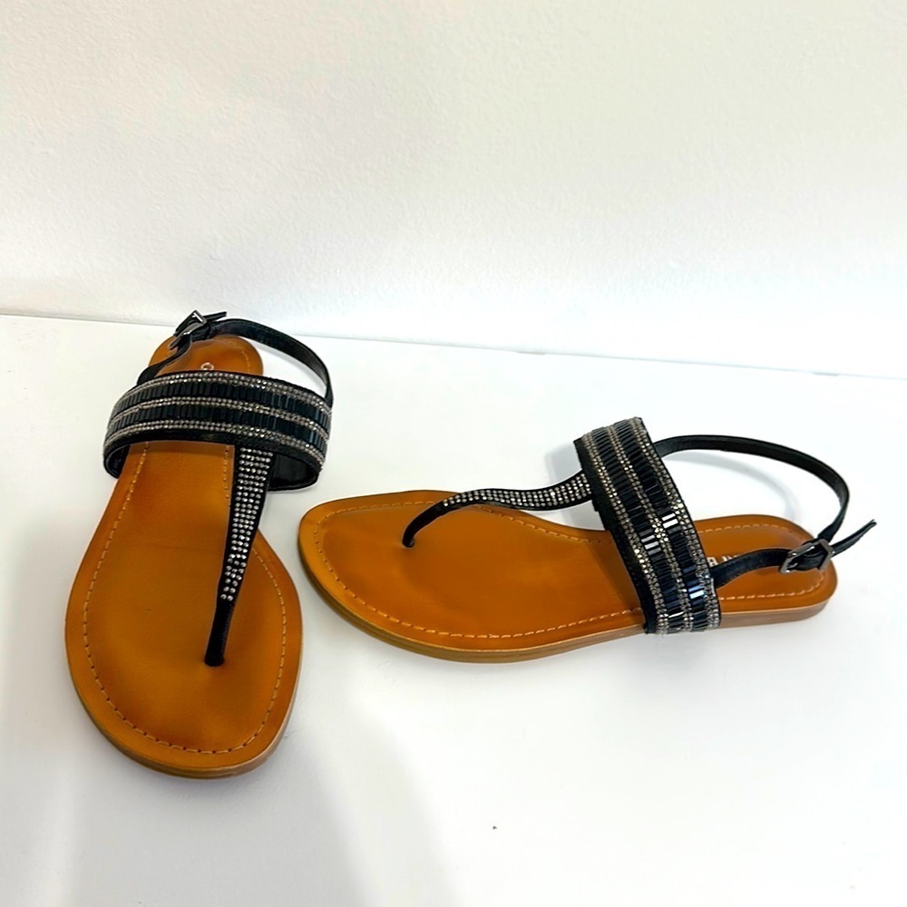 GIANNI BINI black and silver sandals​​​​​